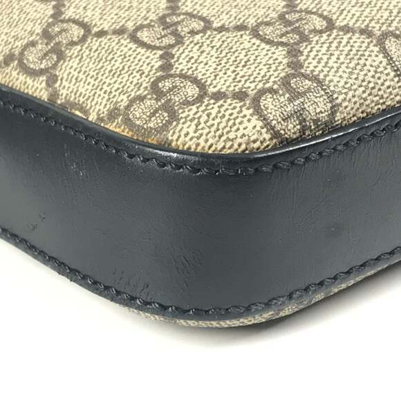 GUCCI Authentic Black Leather Messenger Shoulder Bag - Picture 10 of 16